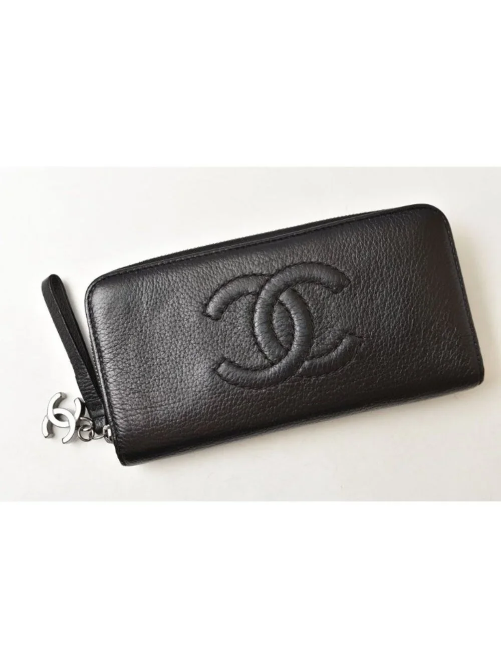 Chanel Wallet Vintage CC Stitch CC Logo Black